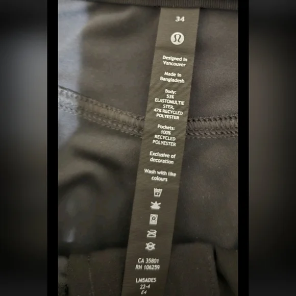 Lululemon Men’s ABC Pants Size 34"L Warpstreme LM5426S Black Stretch Athleisure - Picture 5 of 13